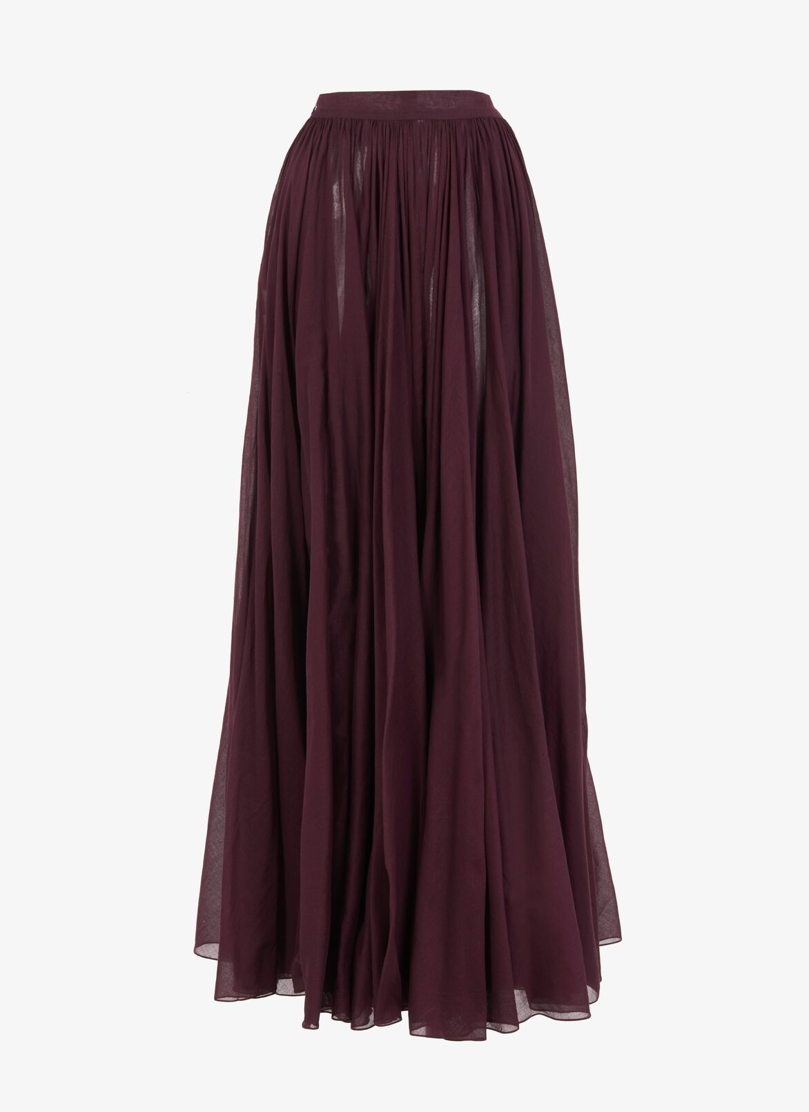 Alaïa Edition 1984 Flowing Cotton Chiffon Skirt ALAÏA BURGUNDY ALAÏA EDITION 1984 FLOWING COTTON CHIFFON SKIRT